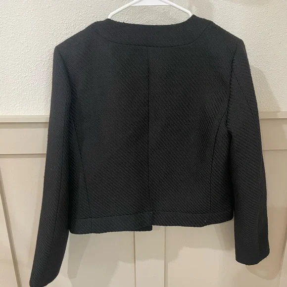 J Crew Black Tweed Jacket Blazer with Gold Buttons - Picture 11 of 12